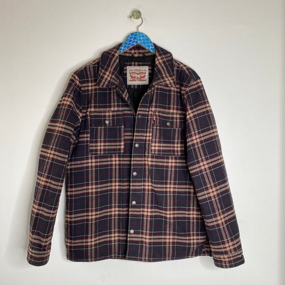 LEVIS Men’s Plaid Flannel Shacket Zip Snap Closure Lined Size Medium - Picture 11 of 11